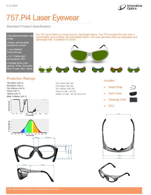 757.Pi4 Wrap Around with soft bendable nose bridge and temples